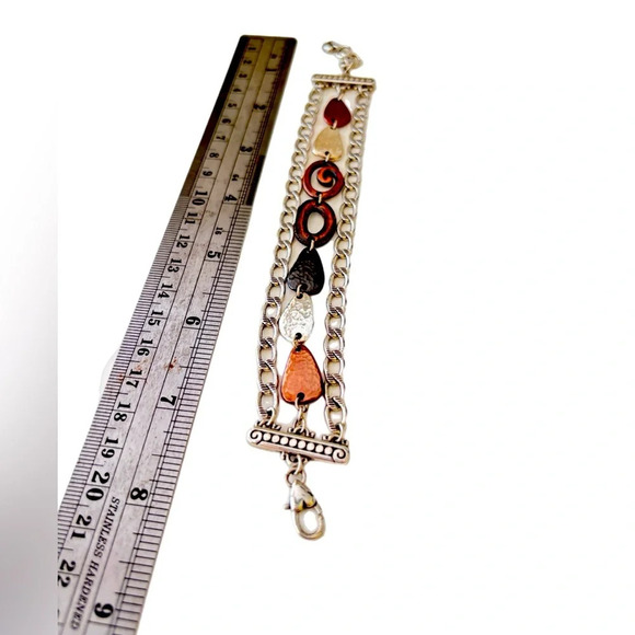 Brighton Melange Silver Round Bangle Bracelet 3 chain bracelet. - Picture 7 of 7